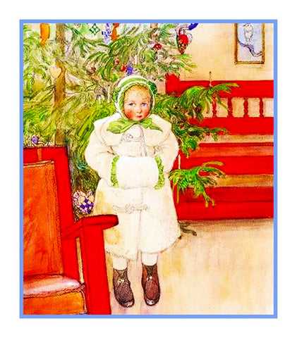 Noel Maggie by Carl Larsson Holiday Christmas Counted Cross Stitch Pattern