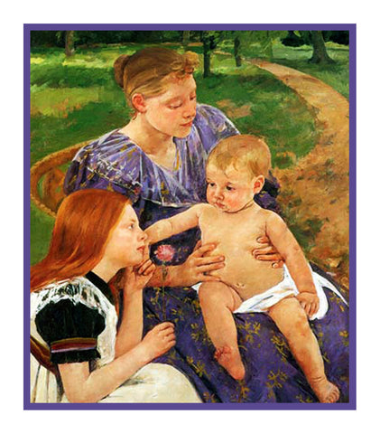 A Family Outing by American impressionist artist Mary Cassatt Counted Cross Stitch Pattern