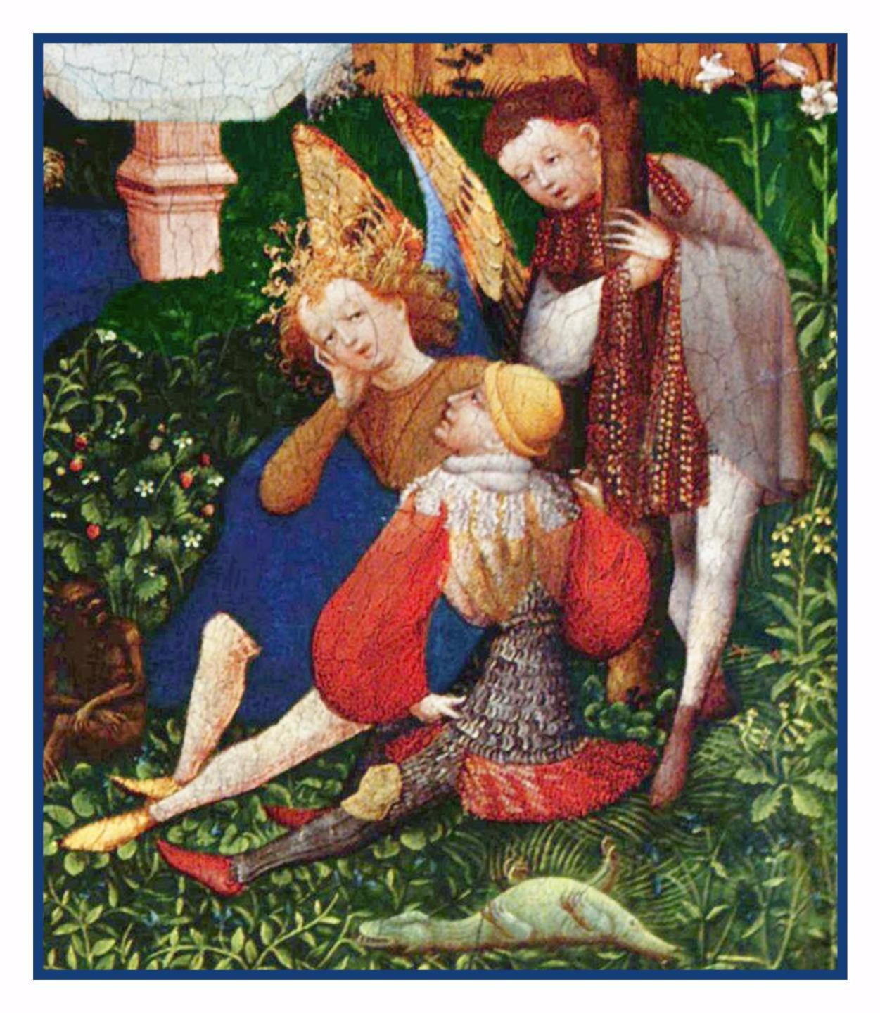Upper Rhenish Master Angel detail of Garden of Paradise Upper Rhenish Master Medieval Tapes ...