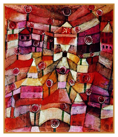 The Rose Garden by Expressionist Artist Paul Klee Counted Cross Stitch Pattern