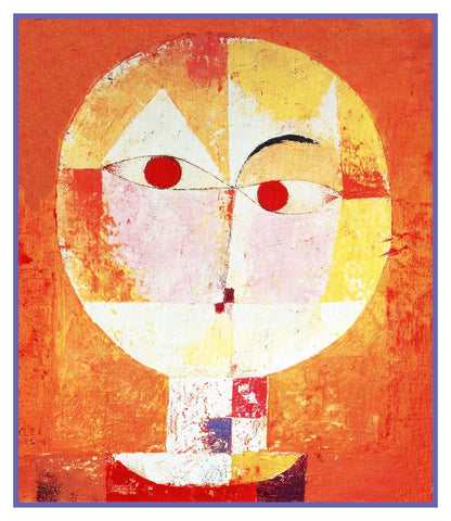 Senecio by Expressionist Artist Paul Klee Counted Cross Stitch Pattern DIGITAL DOWNLOAD