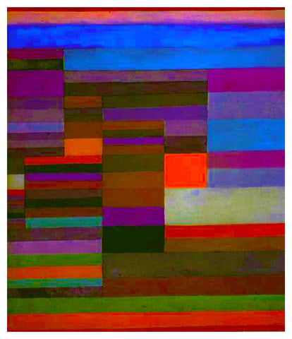 Evening Fire by Expressionist Artist Paul Klee Counted Cross Stitch Pattern DIGITAL DOWNLOAD
