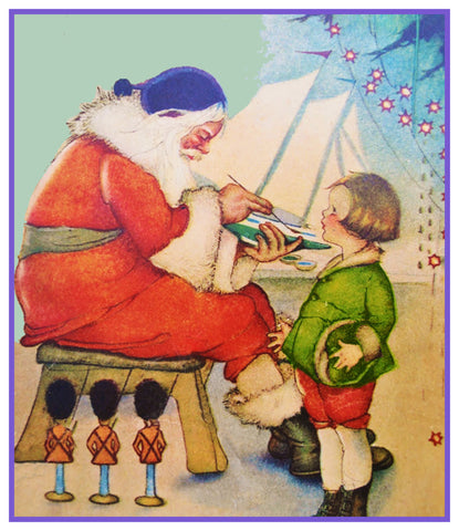 St Nick Santa Painting Toy Boat Holiday Christmas Counted Cross Stitch Pattern