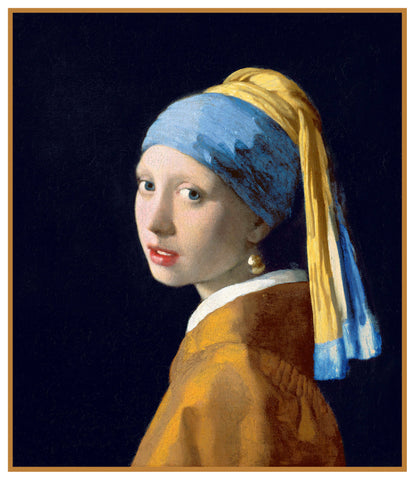 Girl with the Pearl Earring Detail by Johannes Vermeer Counted Cross Stitch Pattern