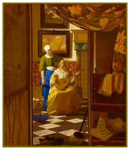 The Love Letter by Johannes Vermeer Counted Cross Stitch Pattern