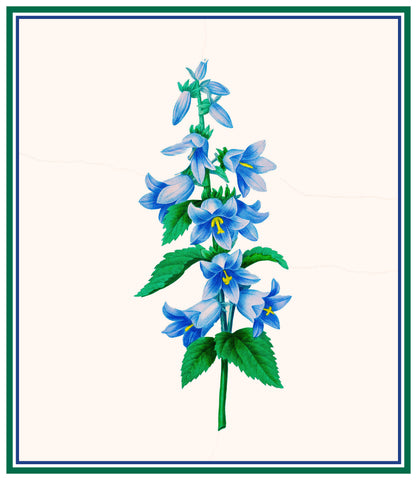 Blue Bell Flowers Inspired by Pierre-Joseph Redoute Counted Cross Stitch Pattern
