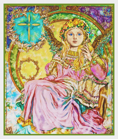 Angel of the Christmas Rose inspired by Yumi Sugai Counted Cross Stitch Pattern
