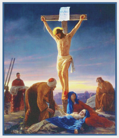 Jesus Christ the Crucifixion Religionby Carl Bloch Counted Cross Stitch Pattern DIGITAL DOWNLOAD