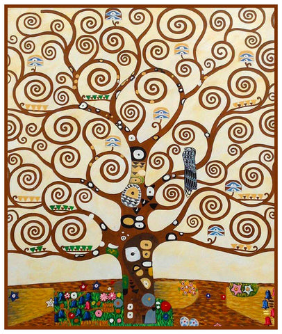 Art Nouveau Gustav Klimt Tree of Life detail Counted Cross Stitch Pattern DIGITAL DOWNLOAD