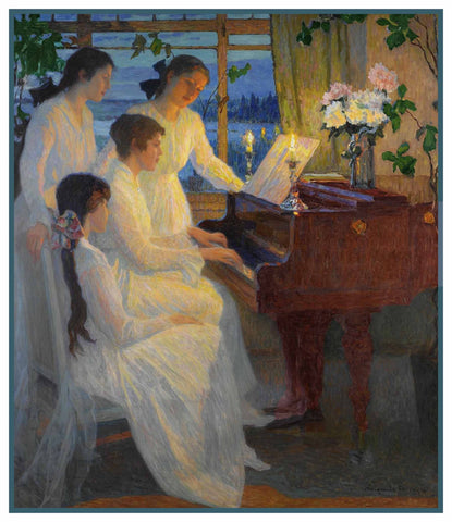 Candlelight Symphony By Nikolay Bogdanov-Belsky Counted Cross Stitch Pattern