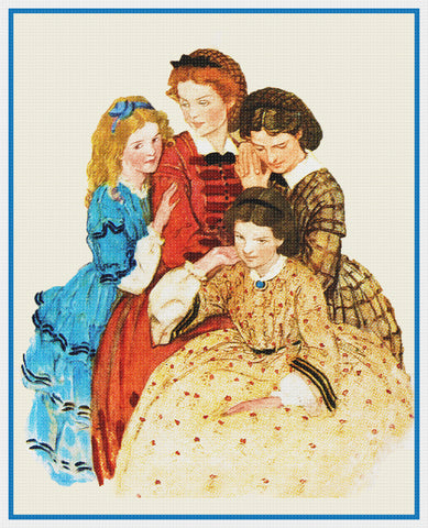 Little Women The Sisters By Jessie Willcox Smith Counted Cross Stitch Pattern