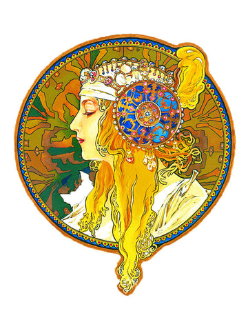 Byzantine Blond by Alphonse Mucha Counted Cross Stitch Pattern DIGITAL DOWNLOAD