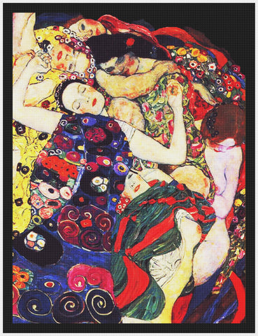 The Virgin detail of DEATH and LIFE by Symbolist Gustav Klimt Counted Cross Stitch Pattern