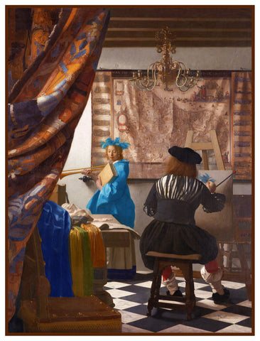 The Allegory of a Painter in His Studio by Johannes Vermeer Counted Cross Stitch Pattern