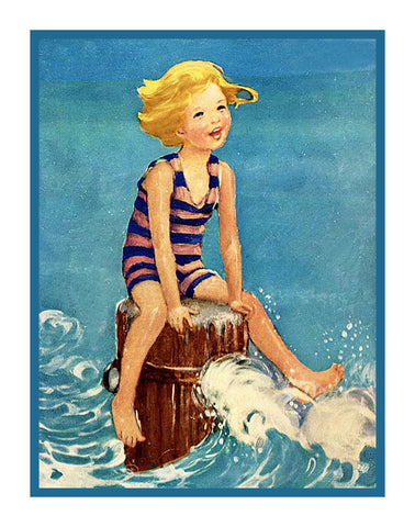 A Boys Seaside Adventure By Jessie Willcox Smith Counted Cross Stitch Pattern