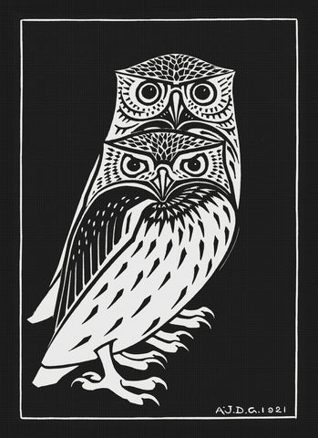 a Pair of Owls by Julie de Graag Counted Cross Stitch Pattern