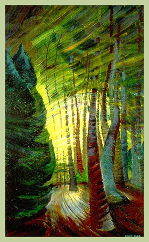 Emily Carr's The Sombreness of Sunlight Canada Landscape Counted Cross Stitch Pattern