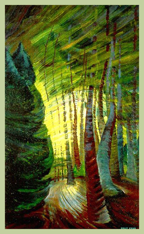 Emily Carr's The Sombreness of Sunlight Canada Landscape Counted Cross Stitch Pattern