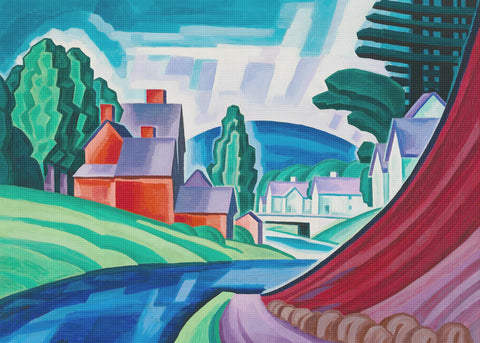 Space New Jersey Valley by Oscar Florianus Bluemner Counted Cross Stitch Pattern