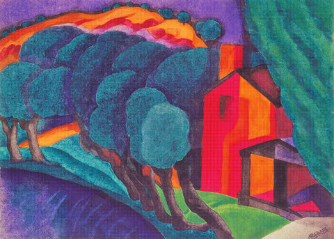 Glowing Night by Oscar Florianus Bluemner Counted Cross Stitch Pattern