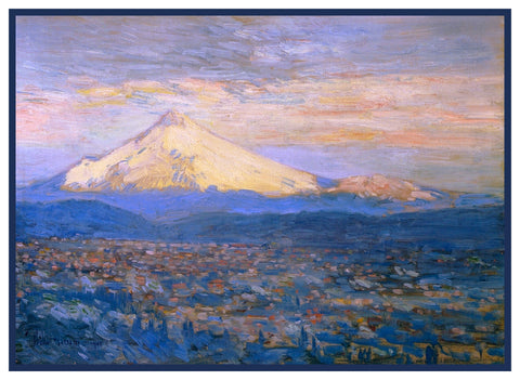 Mount Hood in Oregon by American Impressionist Painter Childe Hassam Counted Cross Stitch Pattern DIGITAL DOWNLOAD