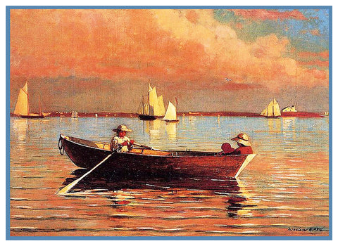 Boat in Gloucester Harbor by Winslow Homer Counted Cross Stitch Pattern