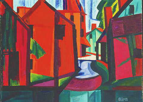 Little Falls New Jersey by Oscar Florianus Bluemner Counted Cross Stitch Pattern