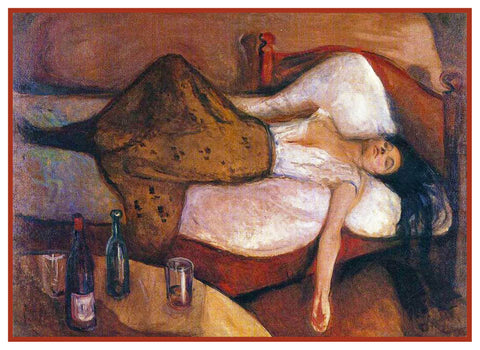 A Woman The Day After by Symbolist Artist Edvard Munch Counted Cross Stitch Pattern