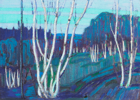 Canadian Group of Seven Tom Thomson's Silver Birches Canada Landscape Counted Cross Stitch Pattern