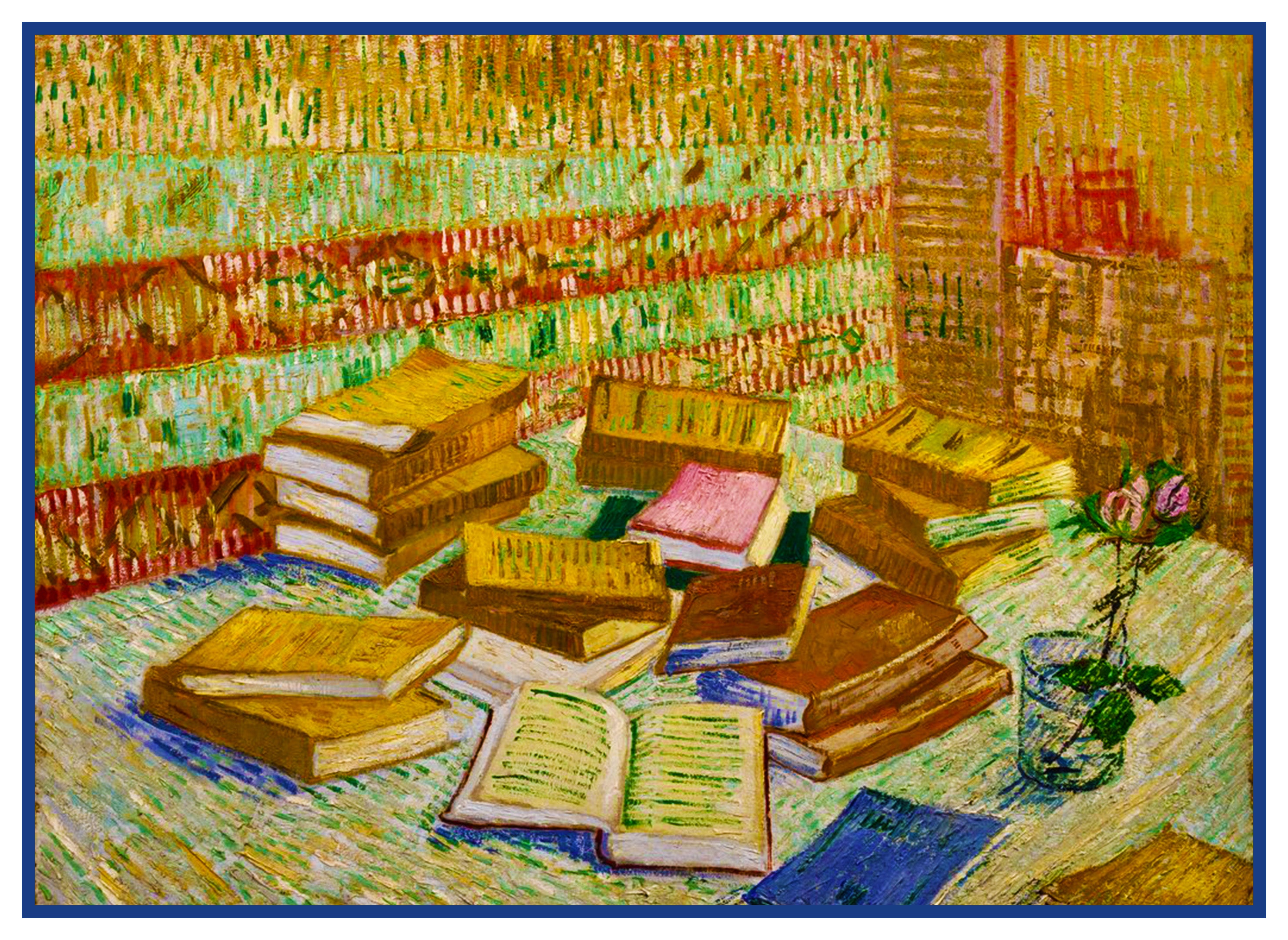 Parisian Novels Books Still Life by Vincent Van Gogh Counted Cross Sti