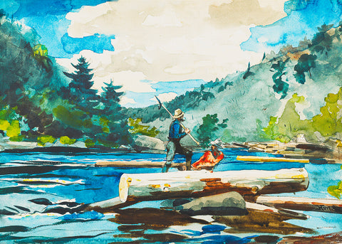 Hudson River Logging by Winslow Homer Counted Cross Stitch Pattern
