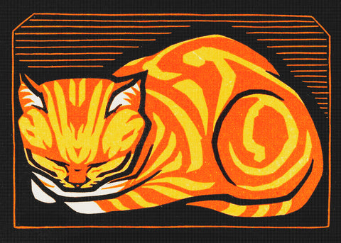 Sleeping Calico Cat by Julie de Graag Counted Cross Stitch Pattern