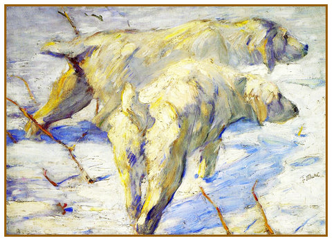 Siberian Sheep Dogs by Expressionist Artist Franz Marc Counted Cross Stitch Pattern