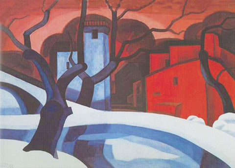 Red and White by Oscar Florianus Bluemner Counted Cross Stitch Pattern
