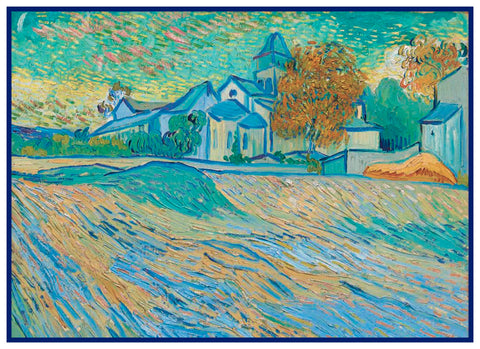 View of the Asylum by Vincent Van Gogh Counted Cross Stitch Pattern