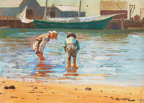 Boys Wading in the Bay by Winslow Homer Counted Cross Stitch Pattern