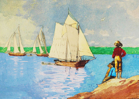 Clipper Ships Returning Home by Winslow Homer Counted Cross Stitch Pattern