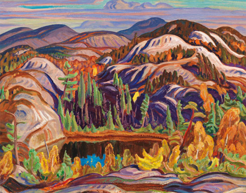 Canadian Group of Seven - A. Y. Jackson Autumn in Algoma Landscape Counted Cross Stitch Pattern
