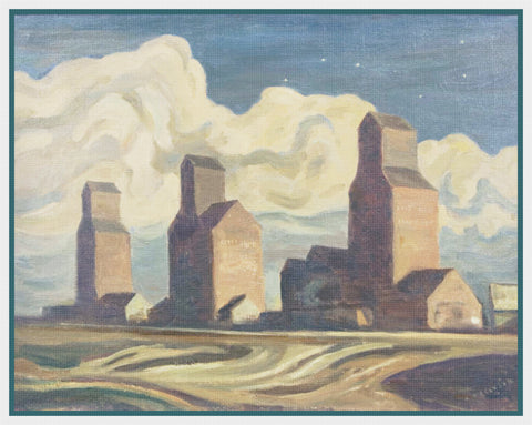 Canadian Group of Seven - A. Y. Jackson The Grain Elevators Canadian Landscape Counted Cross Stitch Pattern