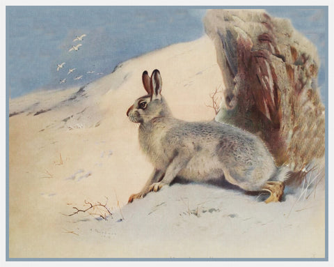 Archibald Thorburn A Winter Hare Rabbit Counted Cross Stitch Pattern