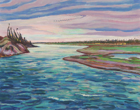 Canadian Group of Seven - A. Y. Jackson Evening Bear River Canadian Landscape Counted Cross Stitch Pattern