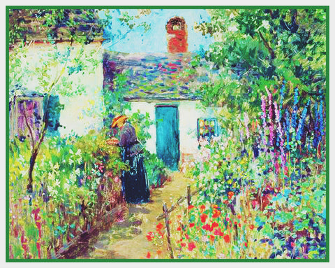 Kennebunkport Maine Flower Garden By Abbott Fuller Graves Counted Cross Stitch Pattern