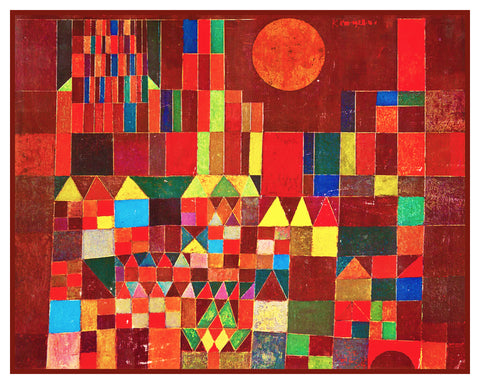 The Castle and Sun by Expressionist Artist Paul Klee Counted Cross Stitch Pattern