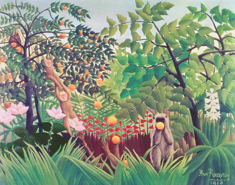 Exotic Tropical Landscape by Henri Rousseau Counted Cross Stitch Pattern