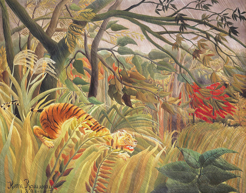 Tiger in a Tropical Storm by Henri Rousseau Counted Cross Stitch Pattern DIGITAL DOWNLOAD