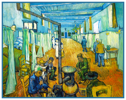 Interior of Hospital Arles France by Vincent Van Gogh Counted Cross Stitch Pattern