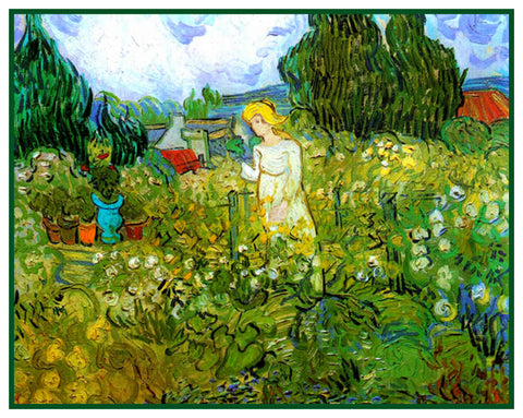 Marguerite Gachet in the Garden by Vincent Van Gogh Counted Cross Stitch Pattern