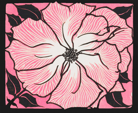 Pink Flower Blossom by Julie de Graag Counted Cross Stitch Pattern
