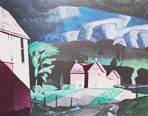 Canadian Group of Seven AJ Casson Passing Storm Canada Landscape Counted Cross Stitch Pattern