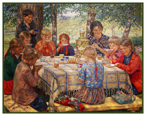 Teachers Birthday Party By Nikolay Bogdanov-Belsky Counted Cross Stitch Pattern